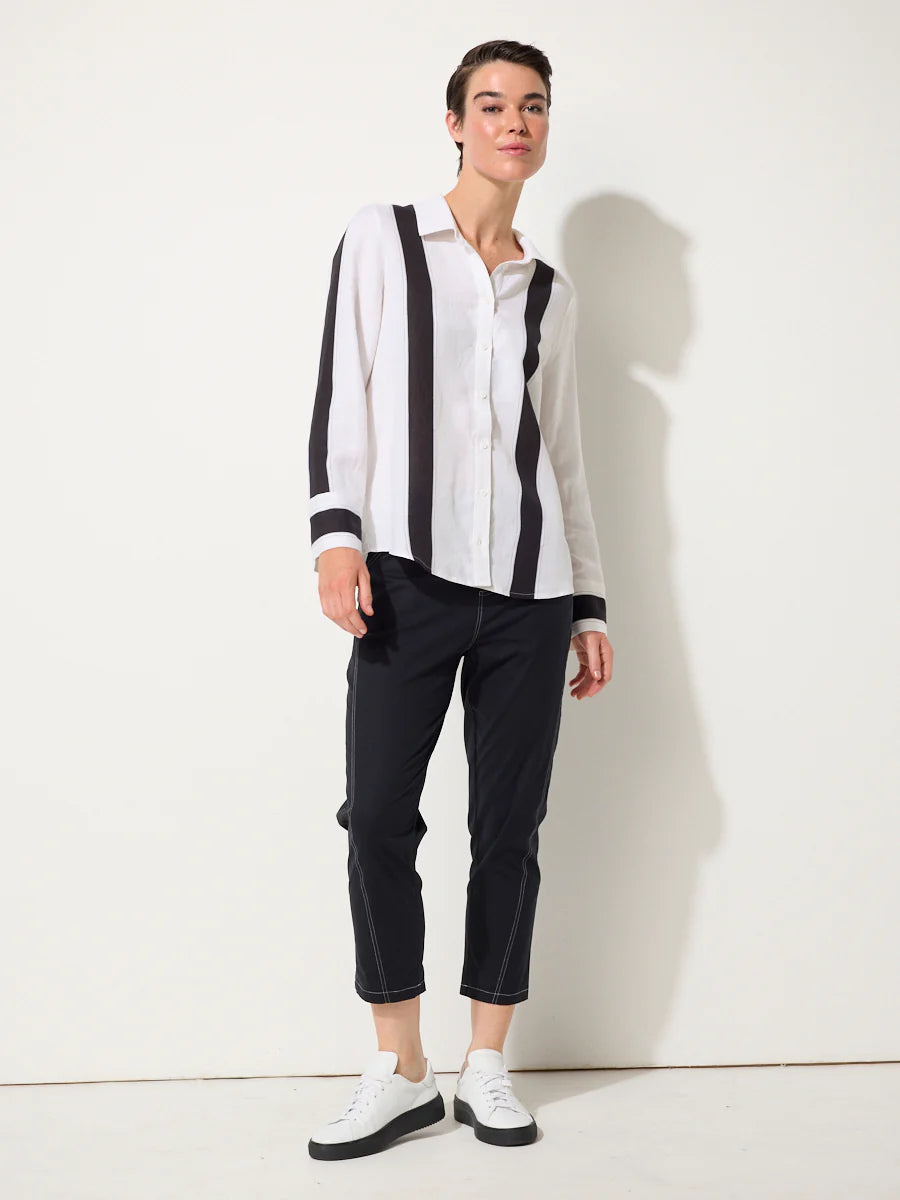 Marco Polo Urban Stripe Shirt in Black Stripe YTMP4719