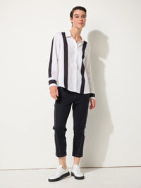 Marco Polo Urban Stripe Shirt in Black Stripe YTMP4719