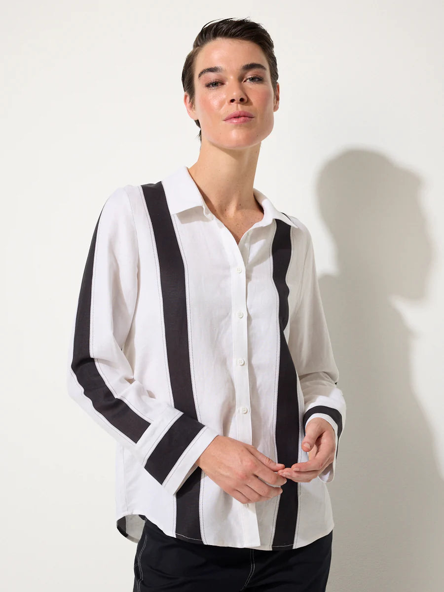 Marco Polo Urban Stripe Shirt in Black Stripe YTMP4719