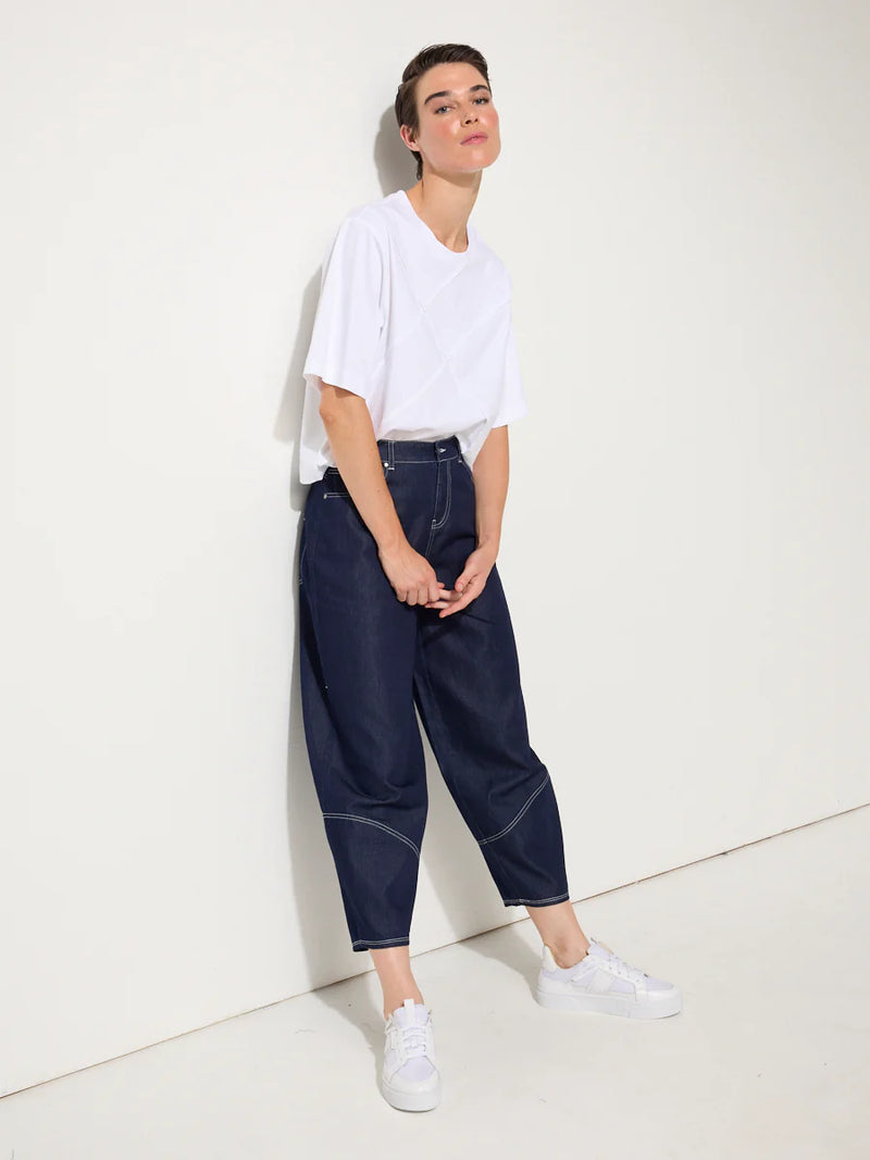 Marco Polo Pinstitch Tee in White YTMP7496