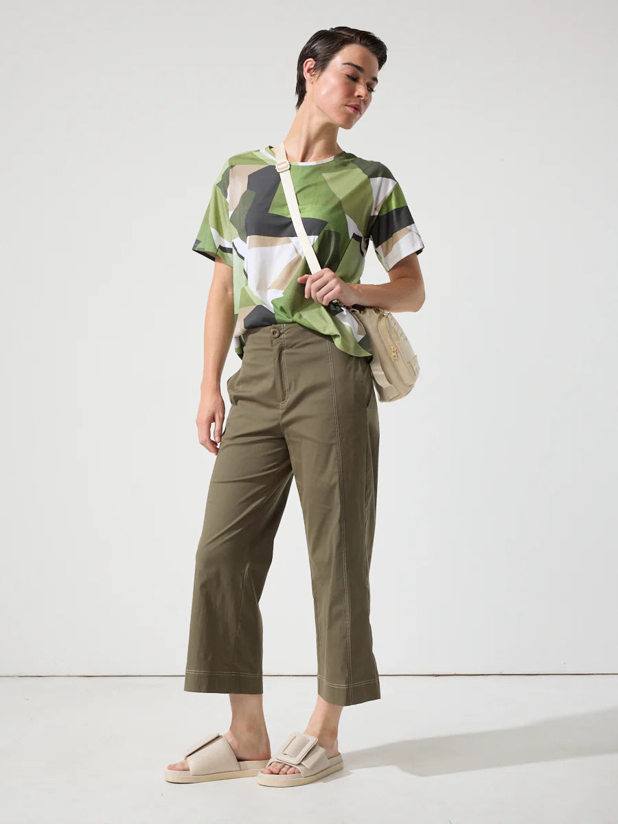 Marco Polo Essential Wide Leg Pant in Moss YTMP8283