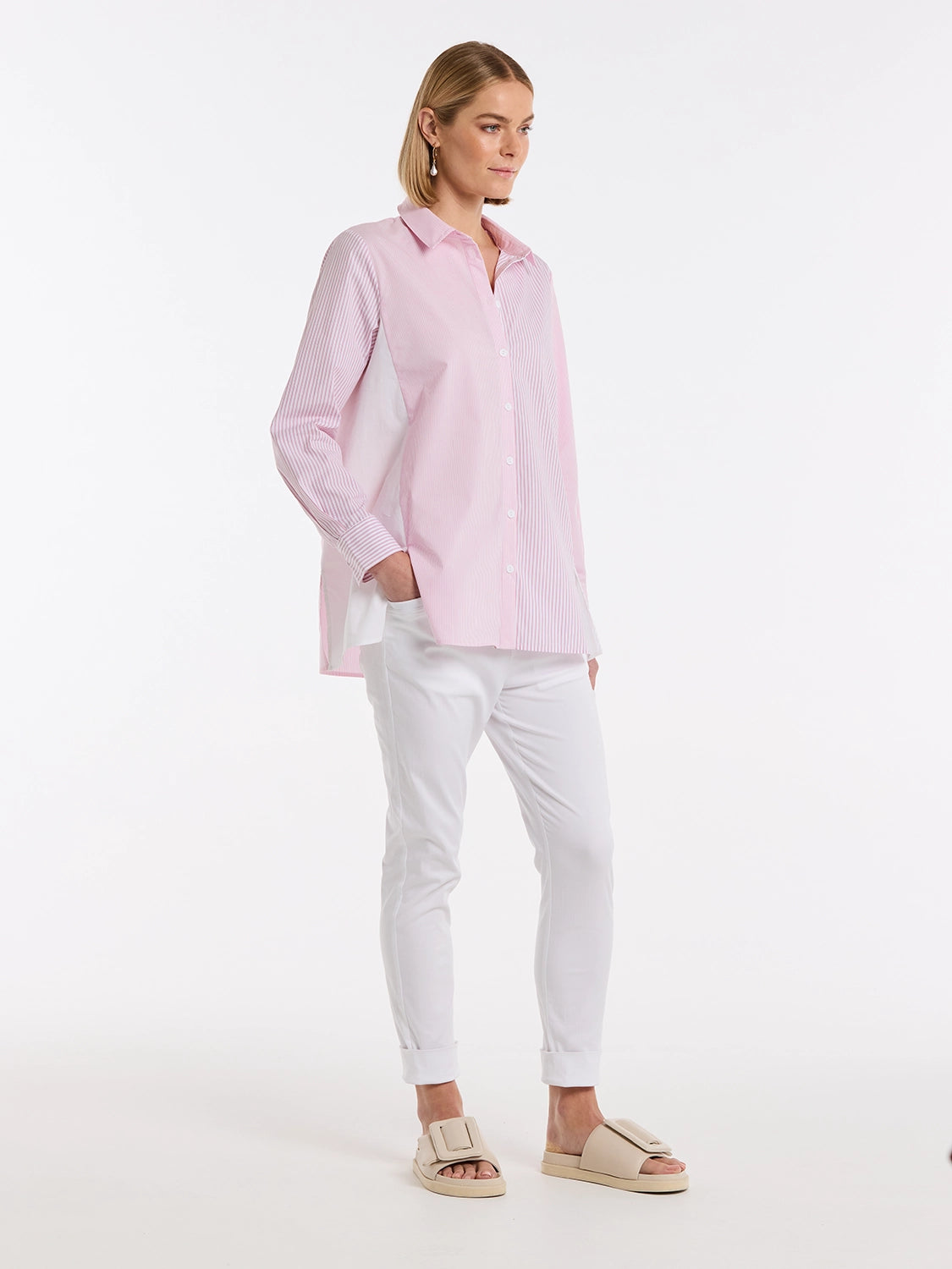 Marco Polo L/S Spliced Stripe Shirt YTMS54689