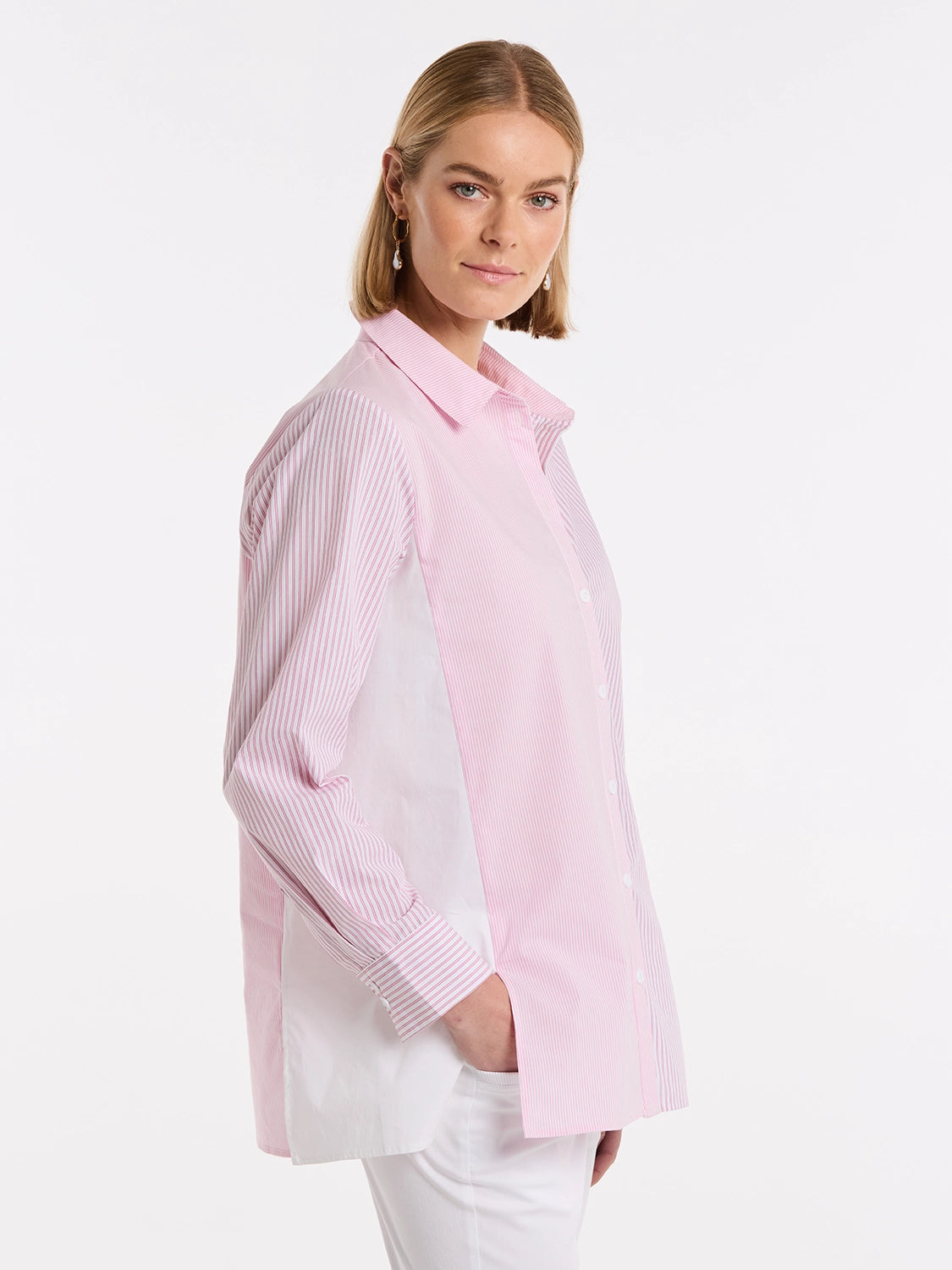 Marco Polo L/S Spliced Stripe Shirt YTMS54689