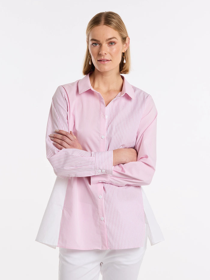 Marco Polo L/S Spliced Stripe Shirt YTMS54689