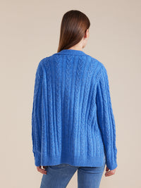 Marco Polo Open Collar Cable Sweater YTMW43561