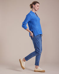 Marco Polo Open Collar Cable Sweater YTMW43561