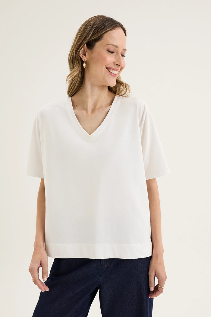 Yarra Trail Glass Tee in Ecru YTWN3043