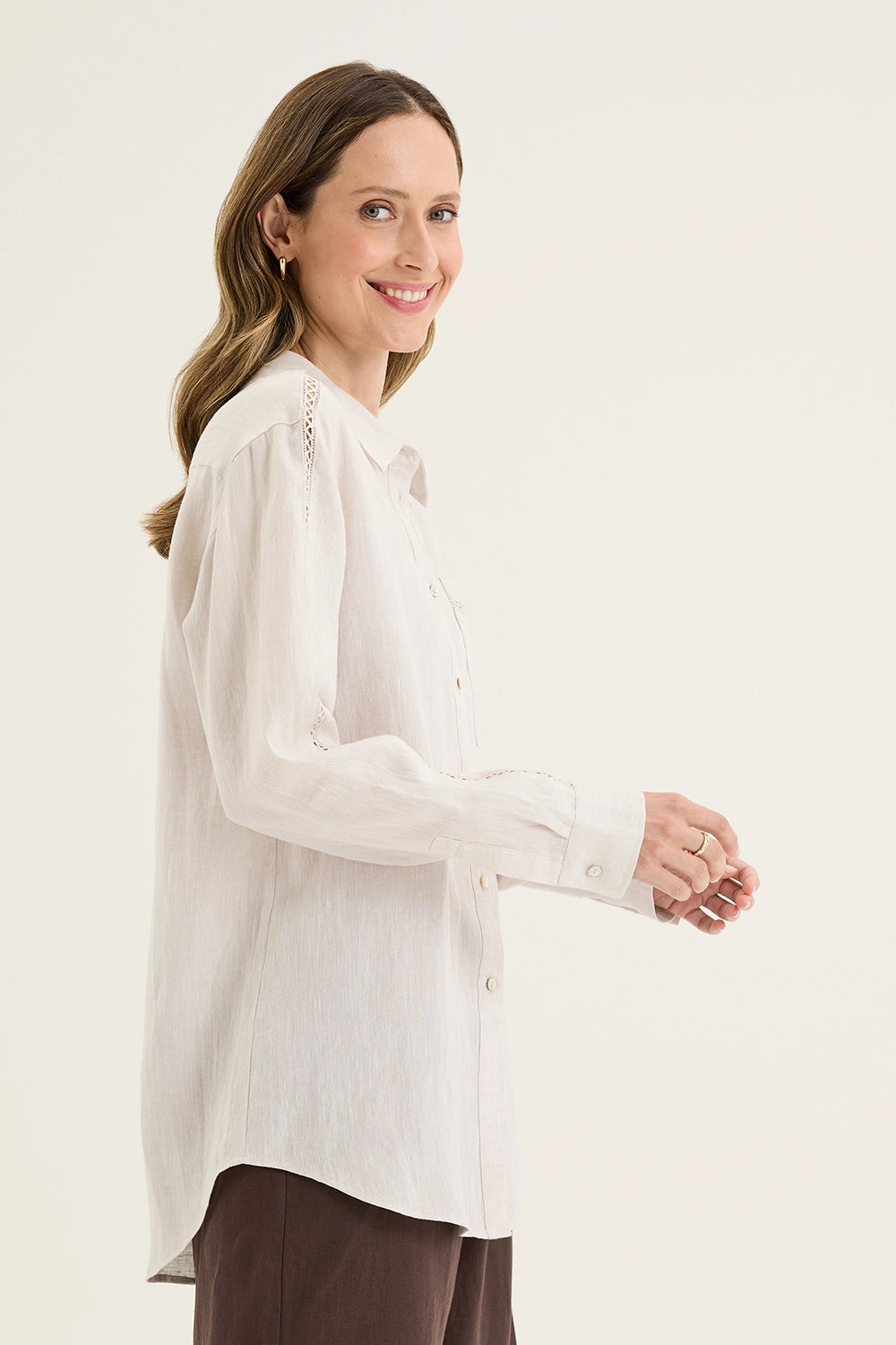 Yarra Trail Tirari Shirt in Twine YTWN4277
