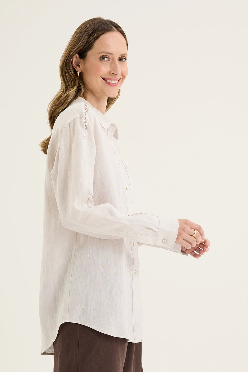 Yarra Trail Tirari Shirt in Twine YTWN4277