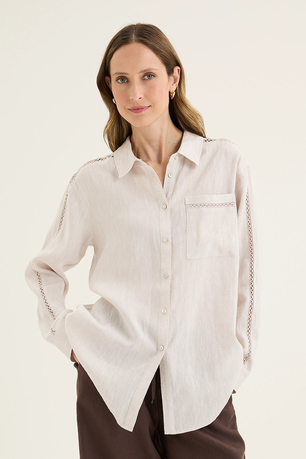 Yarra Trail Tirari Shirt in Twine YTWN4277