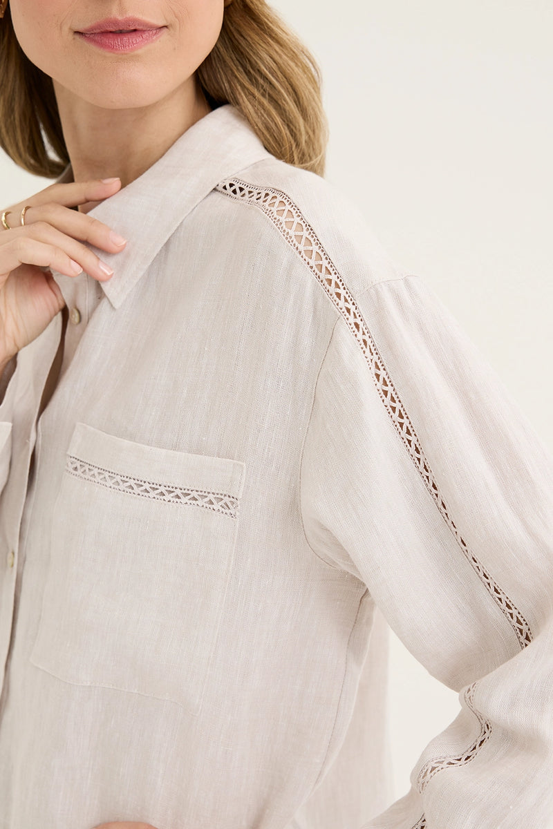 Yarra Trail Tirari Shirt in Twine YTWN4277