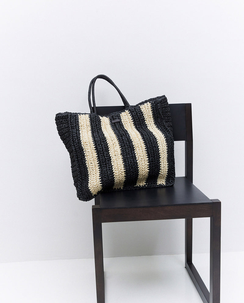 Yerse Striped Shopper Bag 42936Ys