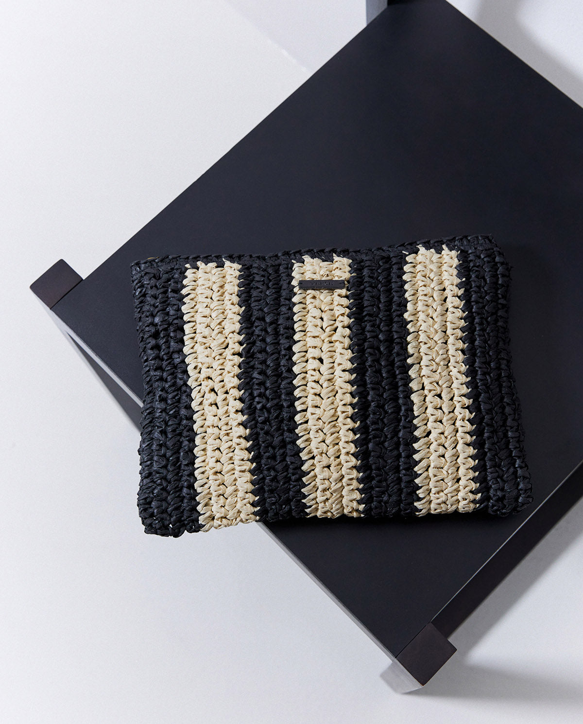 Yerse Striped Rafia Clutch 42939Ys