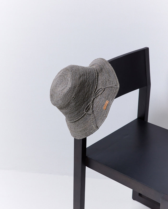 Yerse Handmade Rafia Hat in Grey 42951Ys