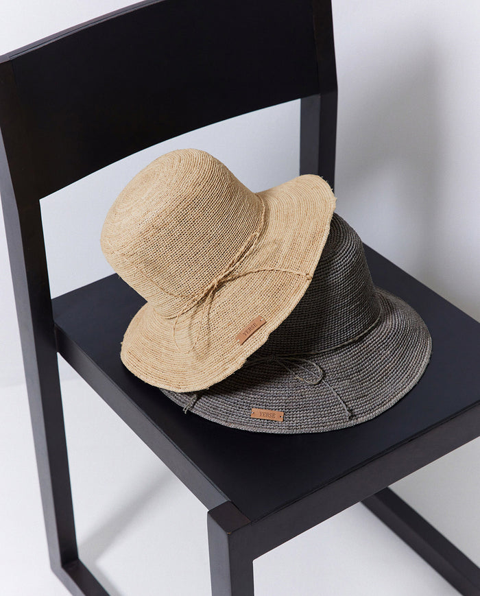 Yerse Handmade Rafia Hat in Camel 42951Ys