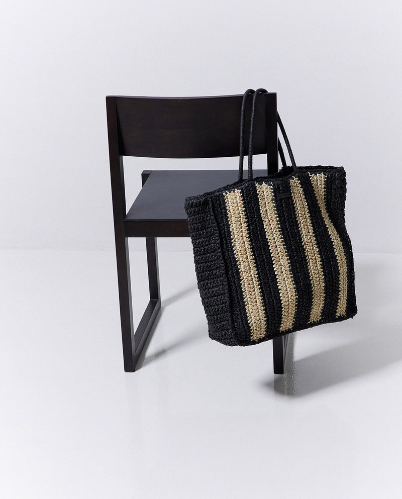 Yerse Striped Shopper Bag 42936Ys