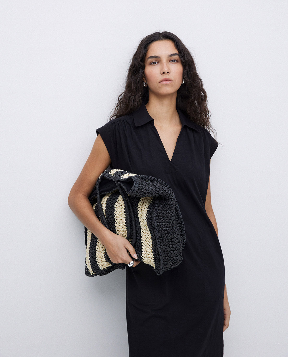 Yerse Striped Shopper Bag 42936Ys