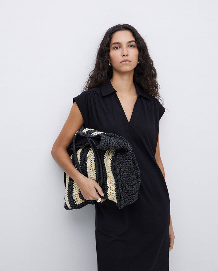 Yerse Striped Shopper Bag 42936Ys