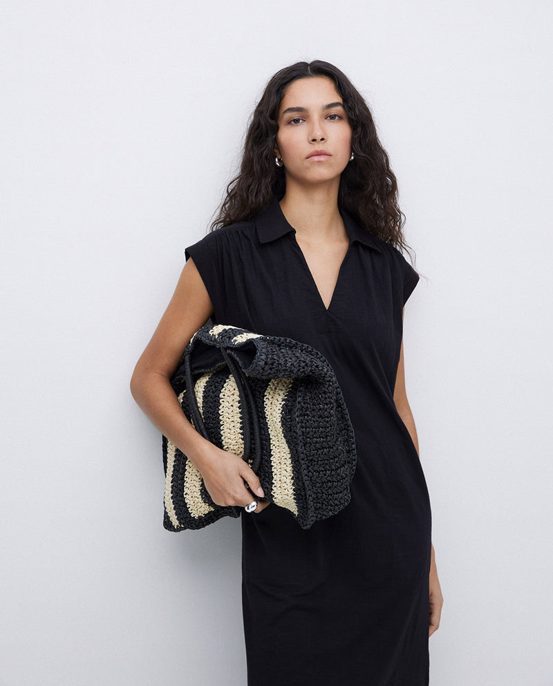 Yerse Striped Shopper Bag 42936Ys