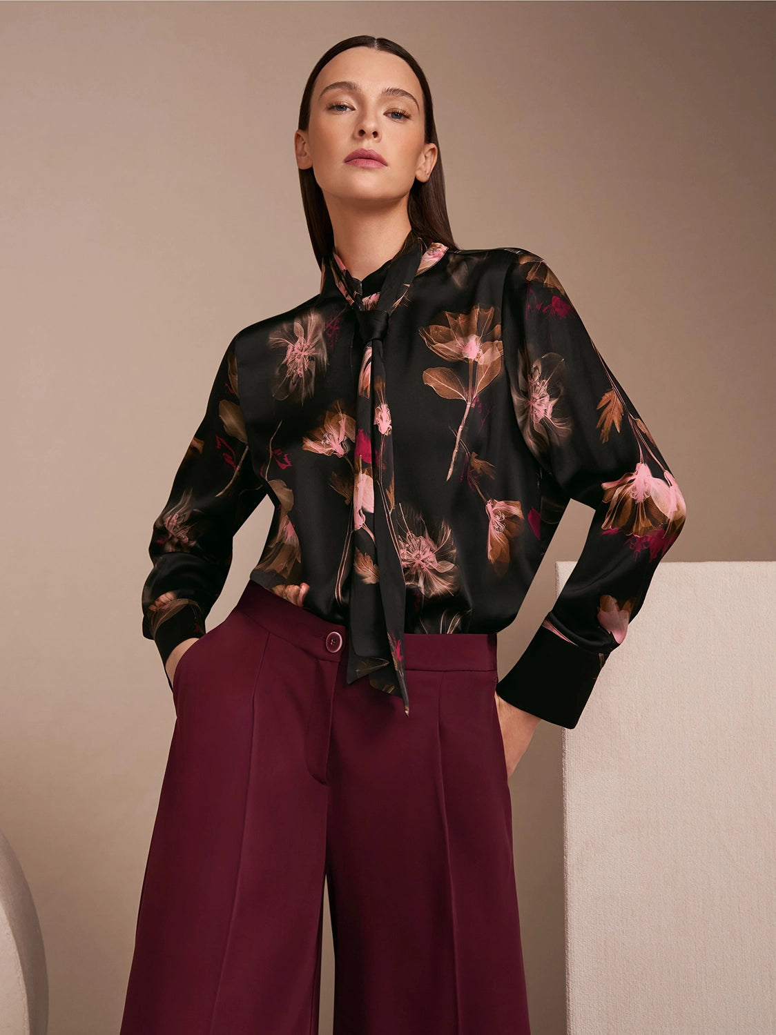Marc Cain Turtleneck blouse with floral print ZC 51.11 W28 - Pre-Order November Delivery