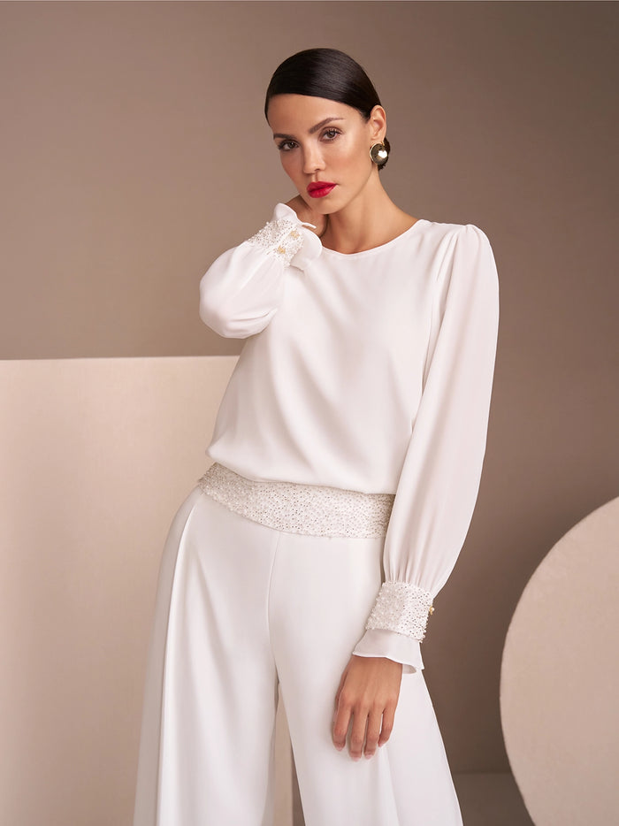 Marc Cain Rethink Together flowing blouse ZG 51.04 W90 - Pre-Order November Delivery