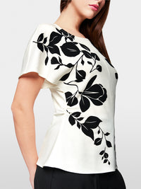 Marc Cain Elegant blouse with floral print ZG 51.05 W11 - Pre-Order November Delivery