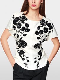 Marc Cain Elegant blouse with floral print ZG 51.05 W11 - Pre-Order November Delivery