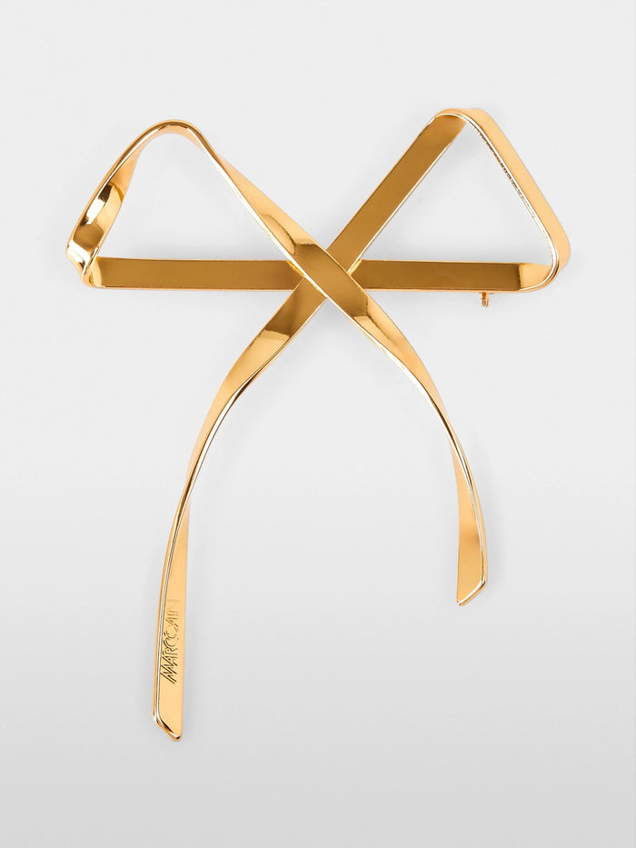 Marc Cain Gold-coloured bow brooch ZG J7.01 Z03 - Pre-Order November Delivery