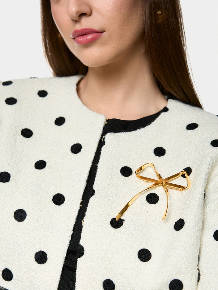 Marc Cain Gold-coloured bow brooch ZG J7.01 Z03 - Pre-Order November Delivery