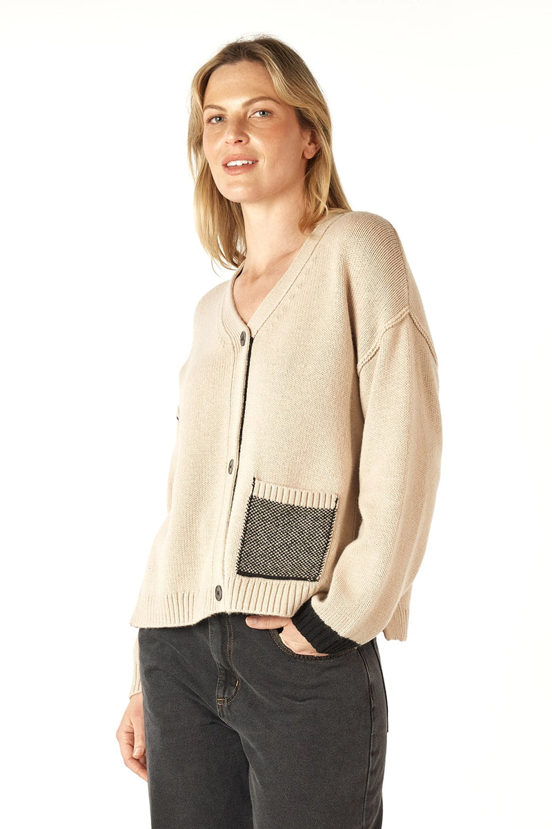 Zaket & Plover Birdseye Pocket Cardi ZP7101