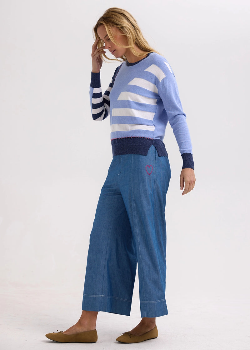 Zaket & Plover Intarsia Jumper in Blueberry ZP7705