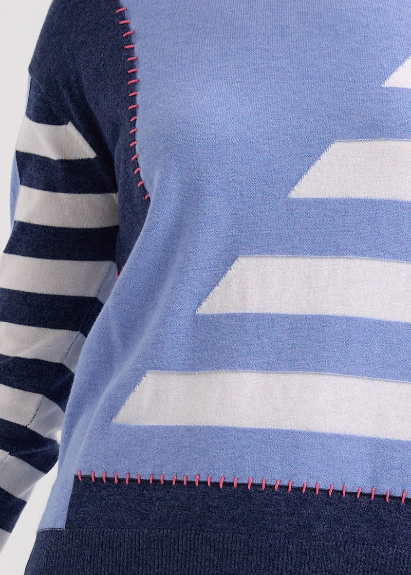 Zaket & Plover Intarsia Jumper in Blueberry ZP7705