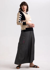 Zaket & Plover Intarsia Jumper in Crema ZP7705