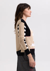 Zaket & Plover Intarsia Jumper in Crema ZP7705
