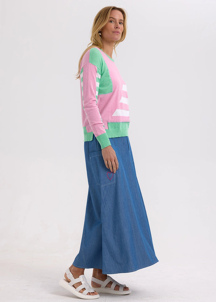 Zaket & Plover Intarsia Jumper in Fondant ZP7705