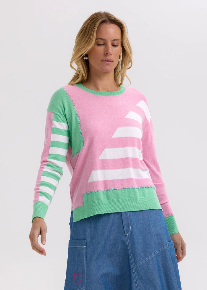 Zaket & Plover Intarsia Jumper in Fondant ZP7705