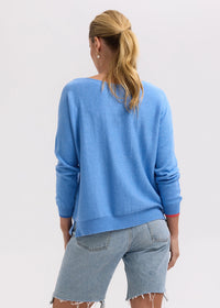 Zaket & Plover Intarsia Hearts Knit in Chambray ZP7713