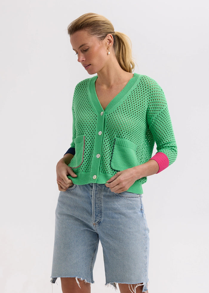 Zaket & Plover Holey Cardigan in Apple ZP7715