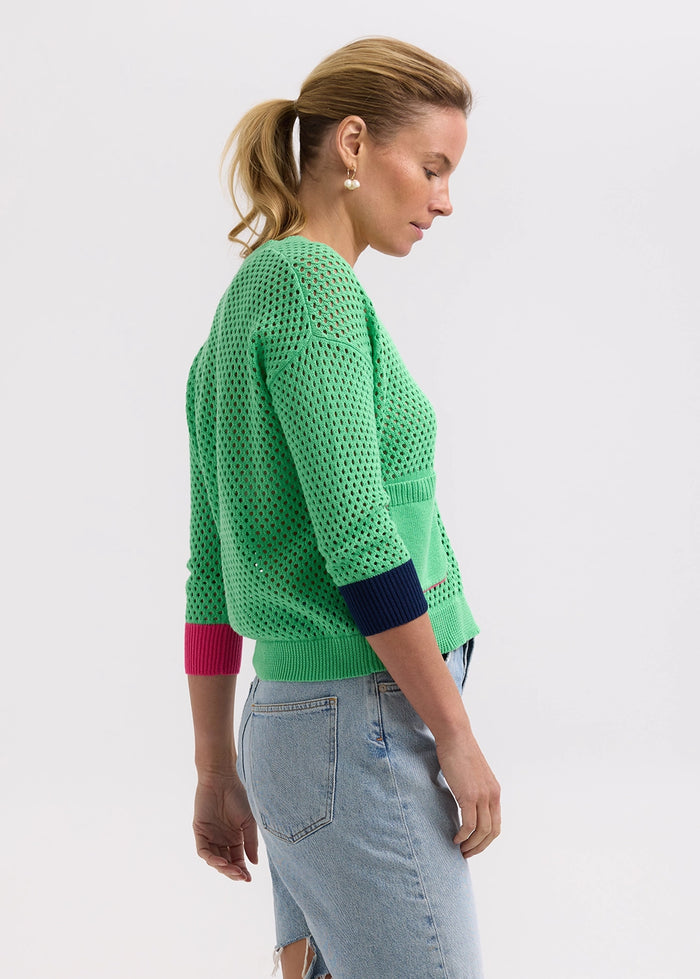 Zaket & Plover Holey Cardigan in Apple ZP7715