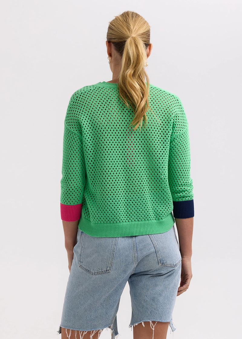 Zaket & Plover Holey Cardigan in Apple ZP7715