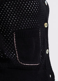 Zaket & Plover Holey Cardigan in Black ZP7715