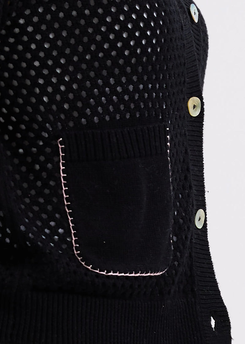 Zaket & Plover Holey Cardigan in Black ZP7715