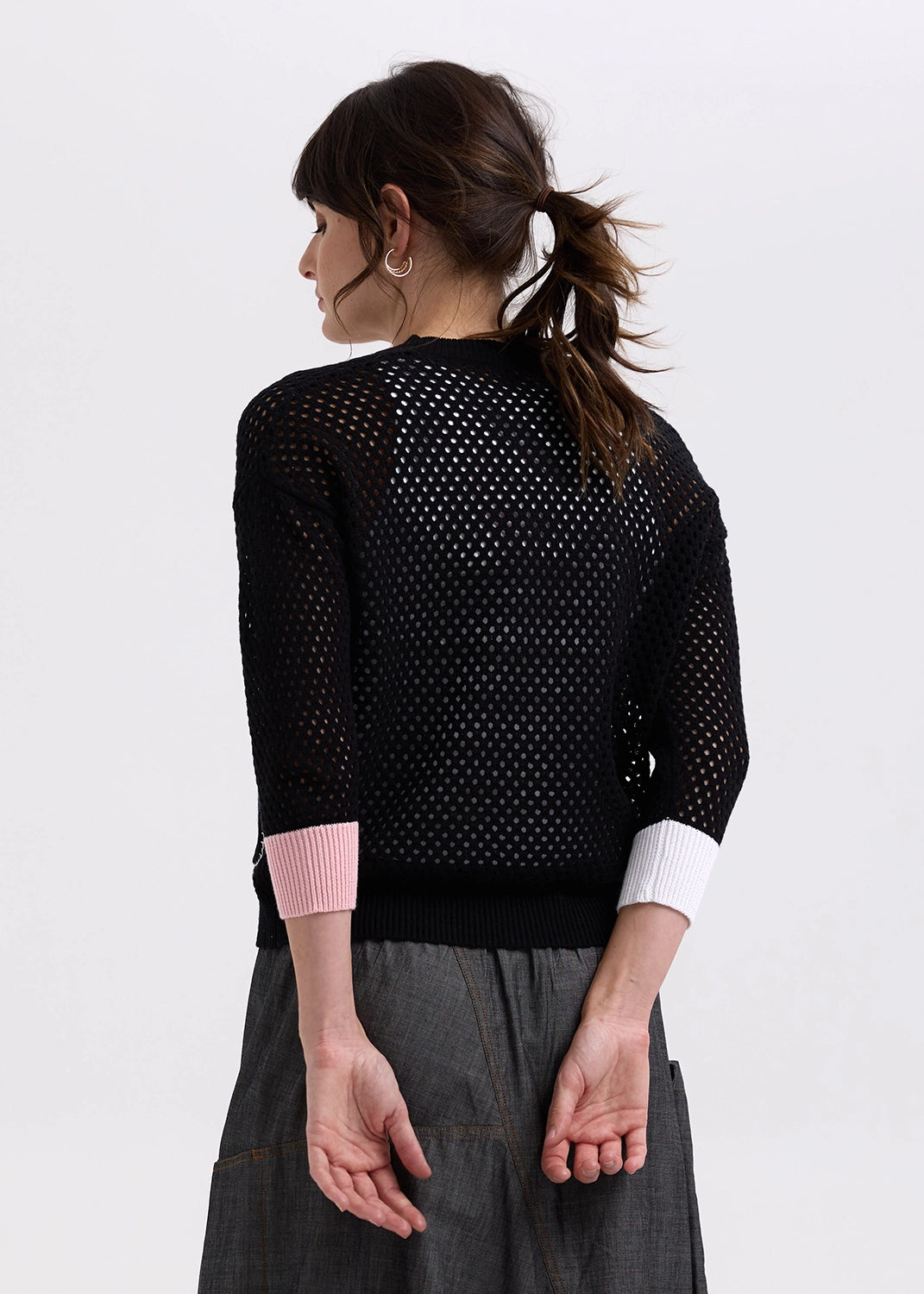 Zaket & Plover Holey Cardigan in Black ZP7715