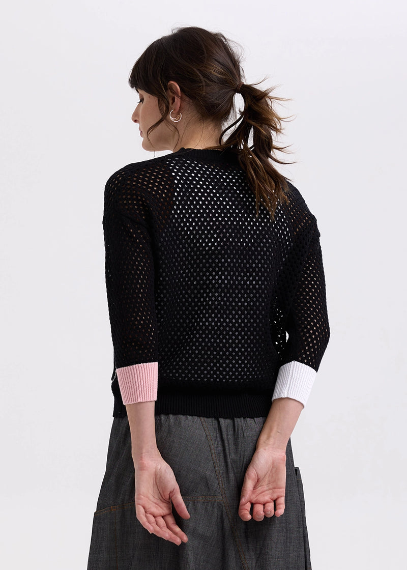 Zaket & Plover Holey Cardigan in Black ZP7715