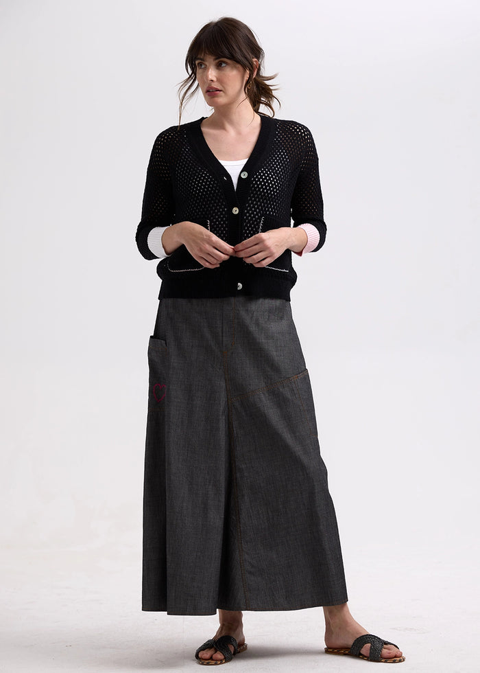 Zaket & Plover Holey Cardigan in Black ZP7715