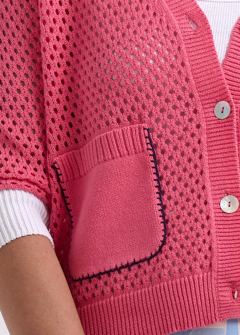 Zaket & Plover Holey Cardigan in Carnation ZP7715