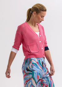 Zaket & Plover Holey Cardigan in Carnation ZP7715