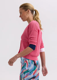 Zaket & Plover Holey Cardigan in Carnation ZP7715