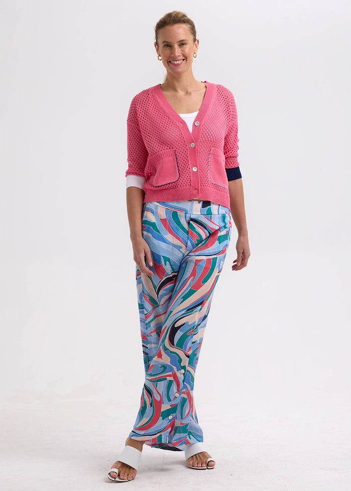 Zaket & Plover Holey Cardigan in Carnation ZP7715