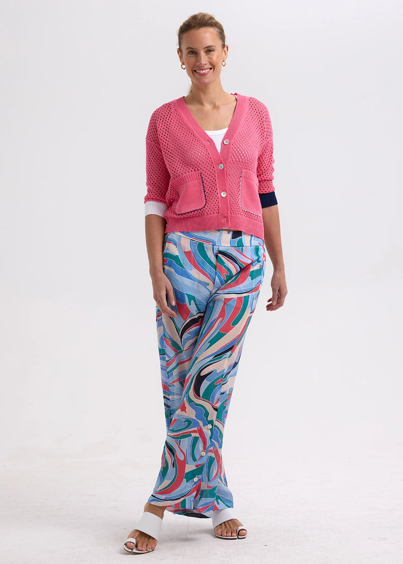 Zaket & Plover Holey Cardigan in Carnation ZP7715